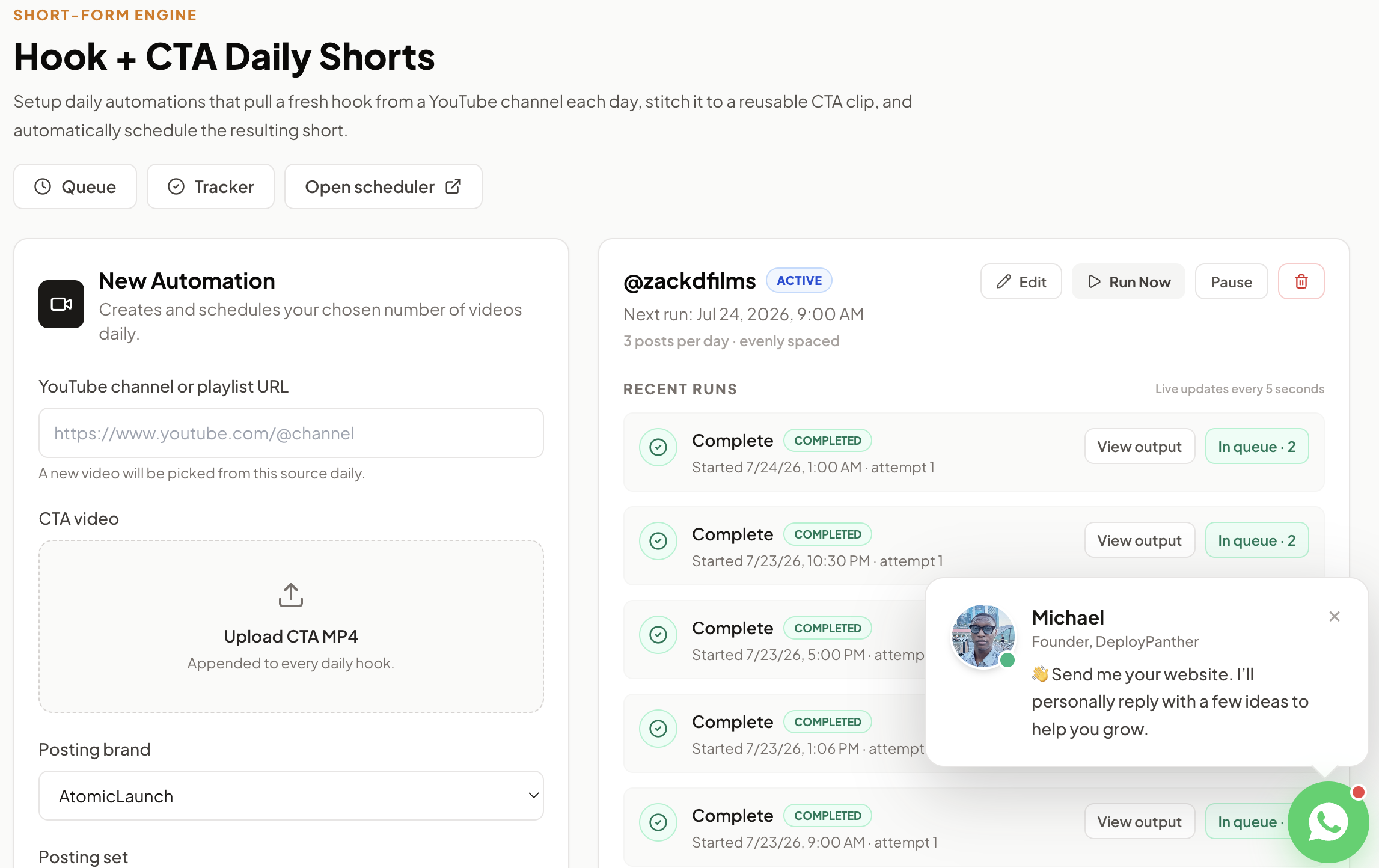 Hook + CTA Shorts Factory